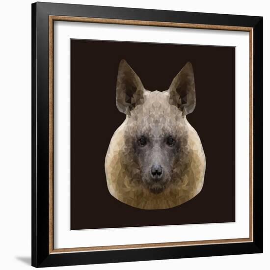 Canine Beast of Pray, Hyena, Low Poly Vector Portrait Illustration-Jan Fidler-Framed Photographic Print