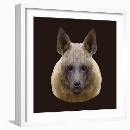 Canine Beast of Pray, Hyena, Low Poly Vector Portrait Illustration-Jan Fidler-Framed Photographic Print