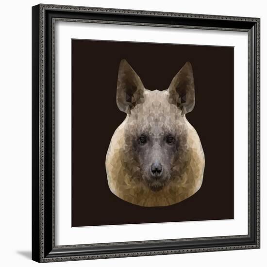 Canine Beast of Pray, Hyena, Low Poly Vector Portrait Illustration-Jan Fidler-Framed Photographic Print