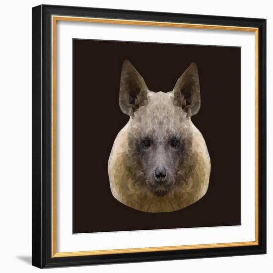 Canine Beast of Pray, Hyena, Low Poly Vector Portrait Illustration-Jan Fidler-Framed Photographic Print