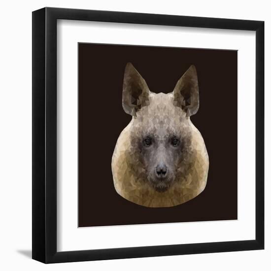 Canine Beast of Pray, Hyena, Low Poly Vector Portrait Illustration-Jan Fidler-Framed Premium Photographic Print