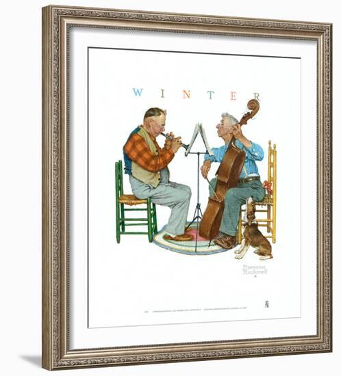 Canine Solo-Norman Rockwell-Framed Art Print