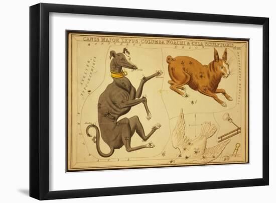 Canis Major and Lepus Constellations, 1825-Science Source-Framed Giclee Print