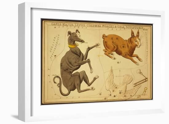 Canis Major and Lepus Constellations, 1825-Science Source-Framed Giclee Print