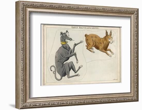 Canis Major (Dog) and Lepus (Hare) Constellation-Sidney Hall-Framed Photographic Print