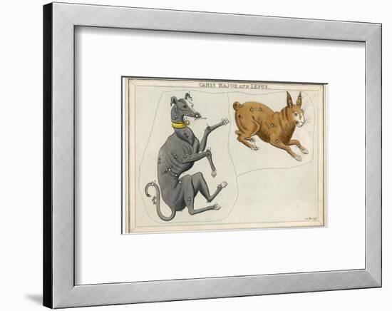 Canis Major (Dog) and Lepus (Hare) Constellation-Sidney Hall-Framed Photographic Print