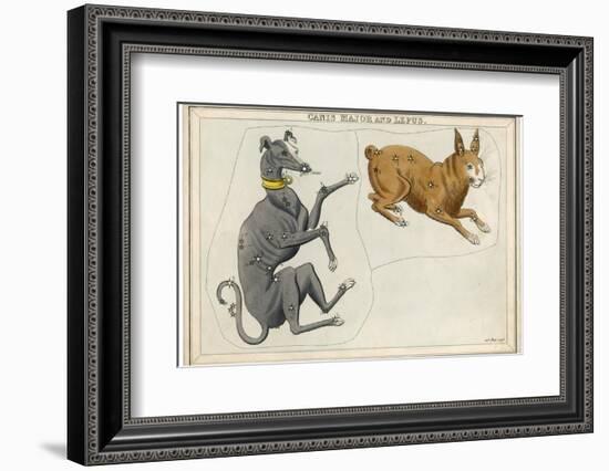 Canis Major (Dog) and Lepus (Hare) Constellation-Sidney Hall-Framed Photographic Print