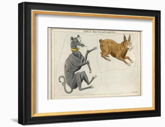 Canis Major (Dog) and Lepus (Hare) Constellation-Sidney Hall-Framed Photographic Print