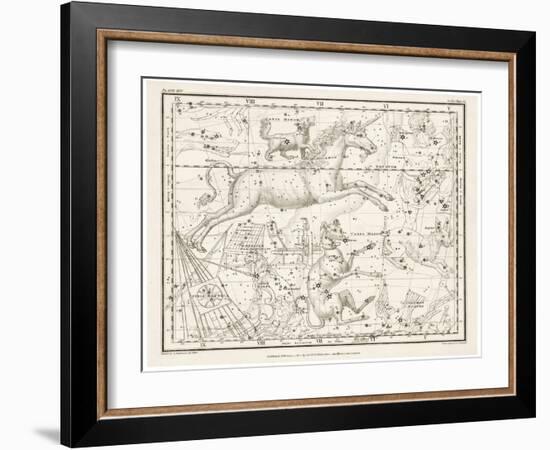 Canis Major (Dog) and Lepus (Hare) Constellation-null-Framed Art Print