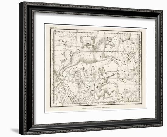 Canis Major (Dog) and Lepus (Hare) Constellation-null-Framed Art Print