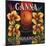 Canna Brand - Highland, California - Citrus Crate Label-Lantern Press-Mounted Art Print