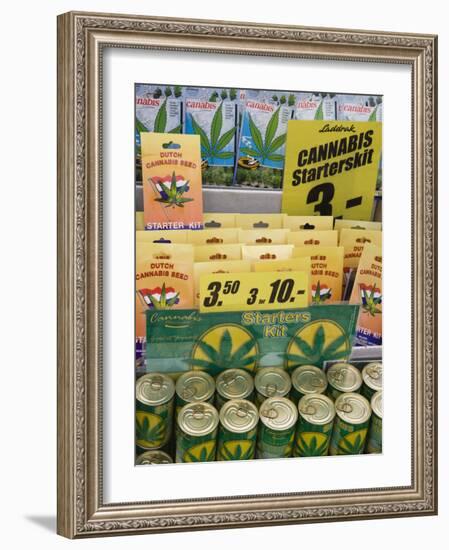 Cannabis Seed Starter Kits, Bloemenmarkt, Amsterdam, Netherlands, Europe-Amanda Hall-Framed Photographic Print