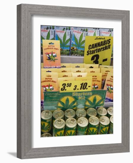 Cannabis Seed Starter Kits, Bloemenmarkt, Amsterdam, Netherlands, Europe-Amanda Hall-Framed Photographic Print
