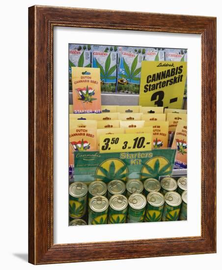 Cannabis Seed Starter Kits, Bloemenmarkt, Amsterdam, Netherlands, Europe-Amanda Hall-Framed Photographic Print