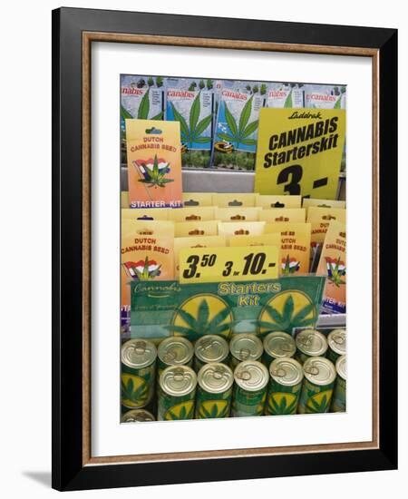 Cannabis Seed Starter Kits, Bloemenmarkt, Amsterdam, Netherlands, Europe-Amanda Hall-Framed Photographic Print