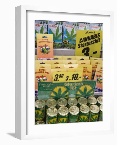 Cannabis Seed Starter Kits, Bloemenmarkt, Amsterdam, Netherlands, Europe-Amanda Hall-Framed Photographic Print