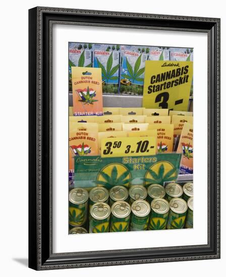 Cannabis Seed Starter Kits, Bloemenmarkt, Amsterdam, Netherlands, Europe-Amanda Hall-Framed Photographic Print