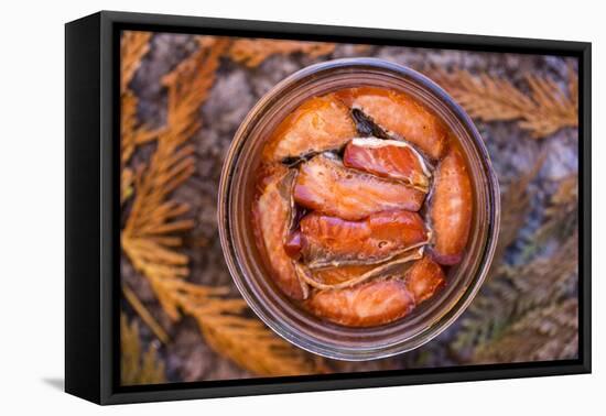 Canned Salmon-Justin Bailie-Framed Premier Image Canvas