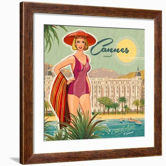 Cannes-Bruno Pozzo-Framed Art Print