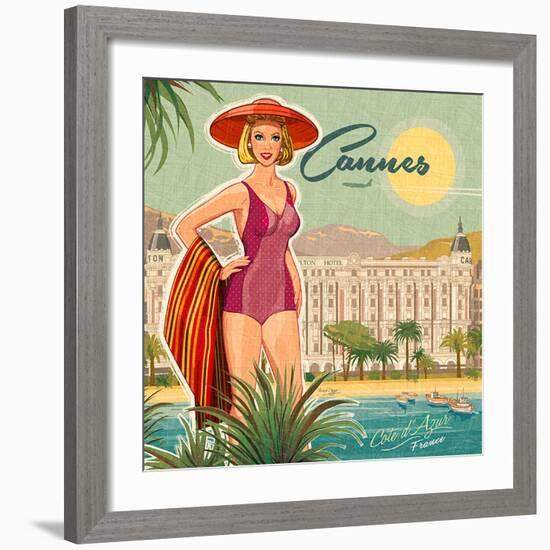 Cannes-Bruno Pozzo-Framed Art Print