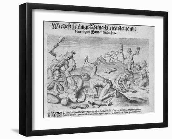 Cannibalism, Engraved by Theodor De Bry-John White-Framed Giclee Print