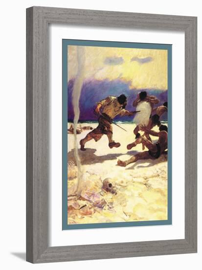 Cannibals-Newell Convers Wyeth-Framed Art Print