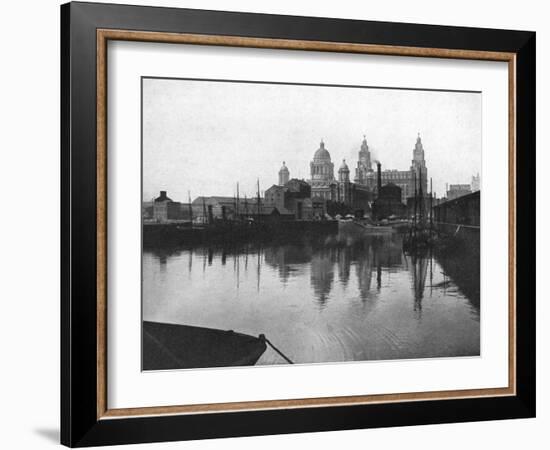 Canning Dock, Liverpool, 1924-1926-Valentine & Sons-Framed Giclee Print