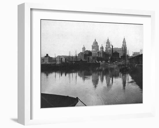 Canning Dock, Liverpool, 1924-1926-Valentine & Sons-Framed Giclee Print