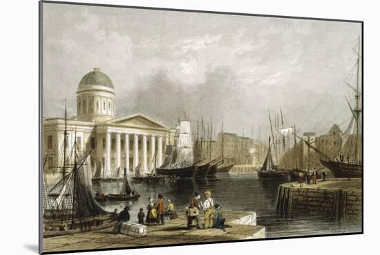 Canning Dock, Liverpool, Showing the Custom House, 1841-null-Mounted Giclee Print