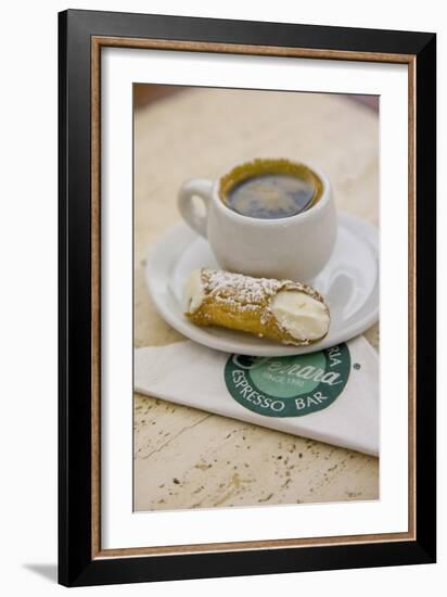 Cannoli and Espresso at Ferrara's Pasticceria Espresso Bar in Little Italy, New York-null-Framed Photographic Print