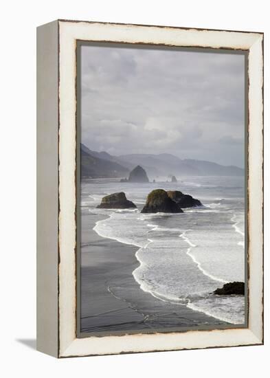 Cannon Beach and Haystack Rock, Crescent Beach, Ecola State Park, Oregon, USA-Jamie & Judy Wild-Framed Premier Image Canvas