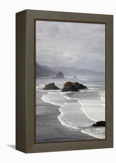 Cannon Beach and Haystack Rock, Crescent Beach, Ecola State Park, Oregon, USA-Jamie & Judy Wild-Framed Premier Image Canvas