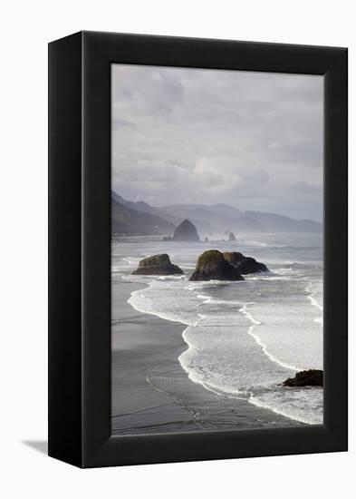 Cannon Beach and Haystack Rock, Crescent Beach, Ecola State Park, Oregon, USA-Jamie & Judy Wild-Framed Premier Image Canvas