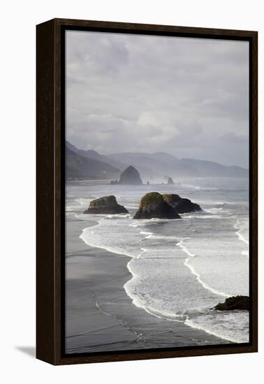 Cannon Beach and Haystack Rock, Crescent Beach, Ecola State Park, Oregon, USA-Jamie & Judy Wild-Framed Premier Image Canvas