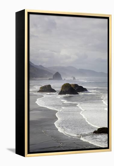 Cannon Beach and Haystack Rock, Crescent Beach, Ecola State Park, Oregon, USA-Jamie & Judy Wild-Framed Premier Image Canvas