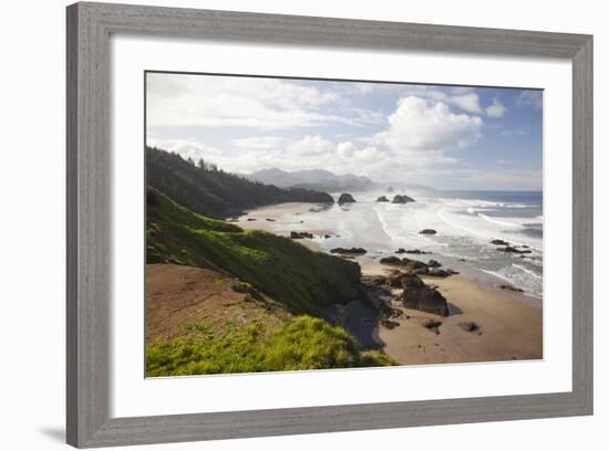 Cannon Beach and Haystack Rock, Crescent Beach, Ecola State Park, Oregon, USA-Jamie & Judy Wild-Framed Photographic Print