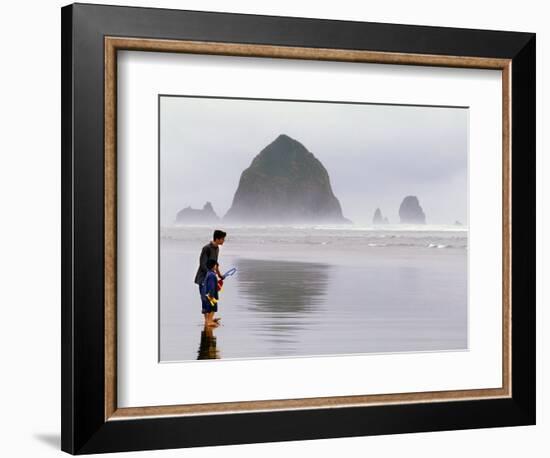 Cannon Beach and Haystack Rock, Oregon Coast, USA-Janis Miglavs-Framed Photographic Print