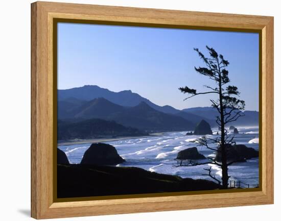 Cannon Beach from Ecola State Park, Oregon, USA-Janell Davidson-Framed Premier Image Canvas