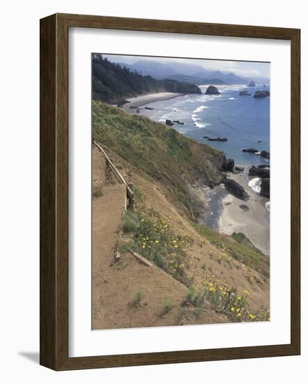 Cannon Beach, Lewis and Clark Trail, Ecola State Park, Oregon, USA-Connie Ricca-Framed Photographic Print