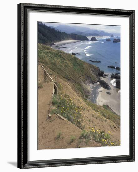 Cannon Beach, Lewis and Clark Trail, Ecola State Park, Oregon, USA-Connie Ricca-Framed Photographic Print