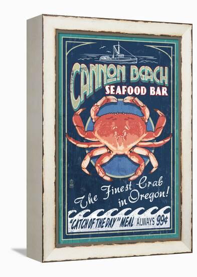Cannon Beach, Oregon - Dungeness Crab-Lantern Press-Framed Stretched Canvas