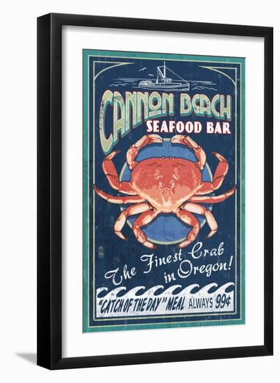 Cannon Beach, Oregon - Dungeness Crab-Lantern Press-Framed Art Print