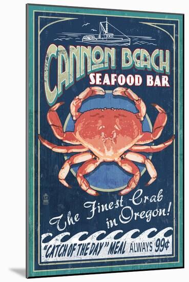Cannon Beach, Oregon - Dungeness Crab-Lantern Press-Mounted Art Print