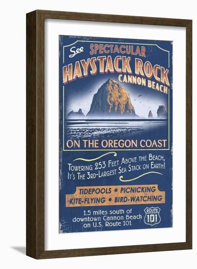 Cannon Beach, Oregon - Haystack Rock-Lantern Press-Framed Art Print