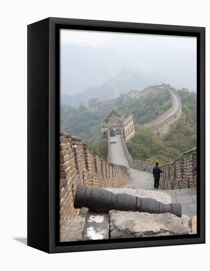 Cannon, Great Wall of China, UNESCO World Heritage Site, Mutianyu, China, Asia-Kimberly Walker-Framed Premier Image Canvas