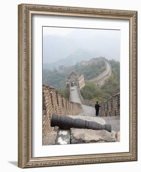 Cannon, Great Wall of China, UNESCO World Heritage Site, Mutianyu, China, Asia-Kimberly Walker-Framed Photographic Print