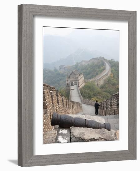 Cannon, Great Wall of China, UNESCO World Heritage Site, Mutianyu, China, Asia-Kimberly Walker-Framed Photographic Print