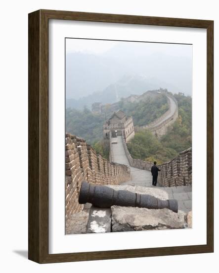 Cannon, Great Wall of China, UNESCO World Heritage Site, Mutianyu, China, Asia-Kimberly Walker-Framed Photographic Print