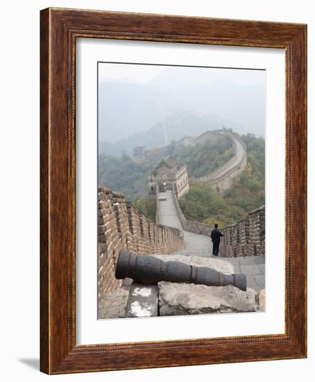 Cannon, Great Wall of China, UNESCO World Heritage Site, Mutianyu, China, Asia-Kimberly Walker-Framed Photographic Print