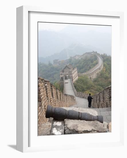 Cannon, Great Wall of China, UNESCO World Heritage Site, Mutianyu, China, Asia-Kimberly Walker-Framed Photographic Print